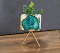 Abstract Green gemstone table planter - Home&We